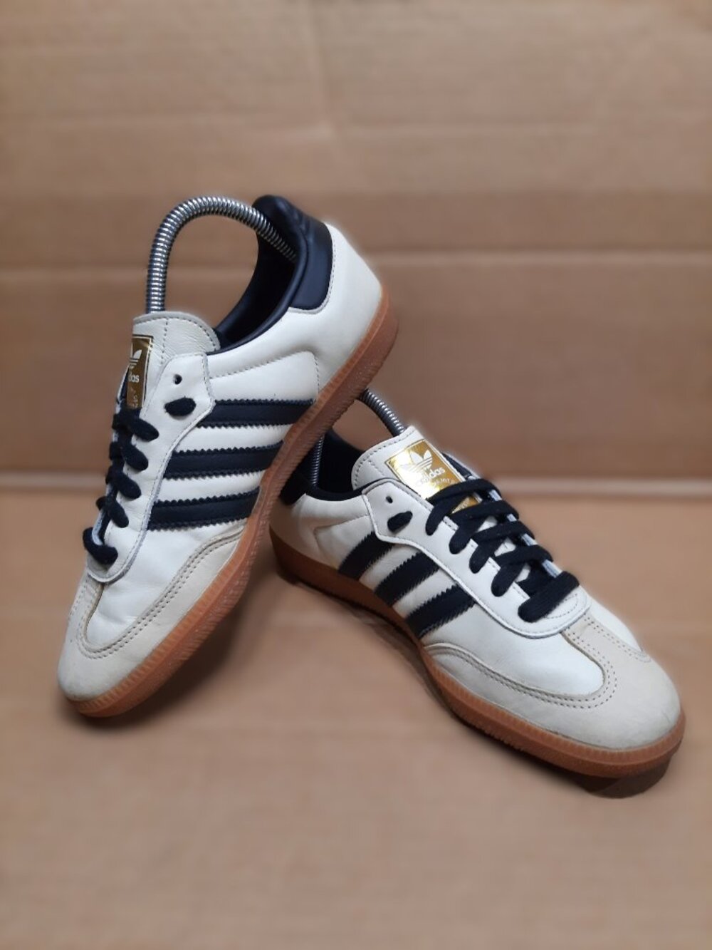 Adidas Samba ♀️ Women's 7.5 OG Cream Sand Strata Off White Black Sneakers ID0478 - Picture 4 of 16